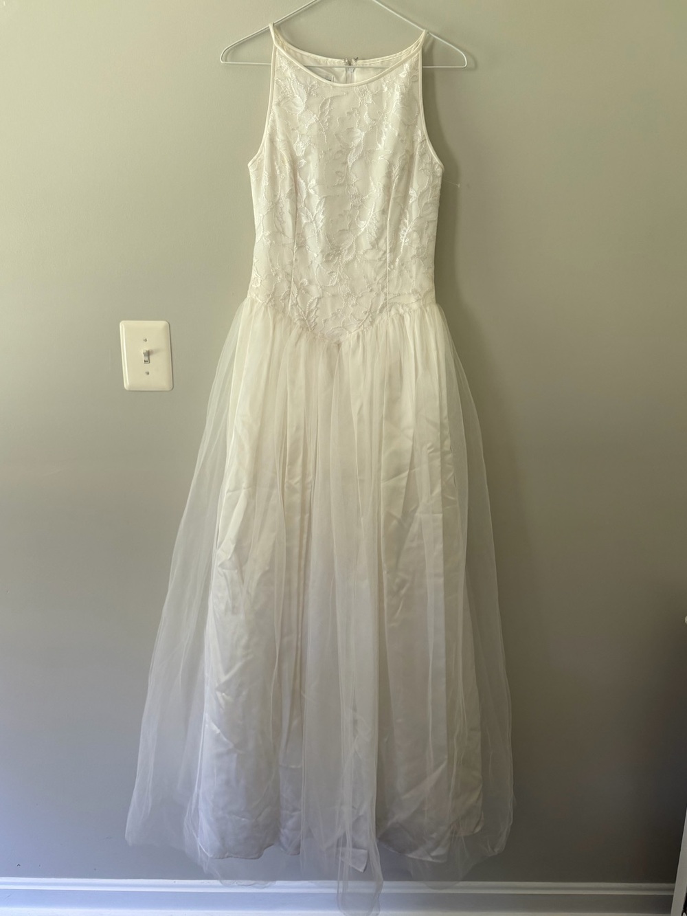 Vintage Gunne Sax by Jessica Made in USA Lace high neck White Dress Victorian